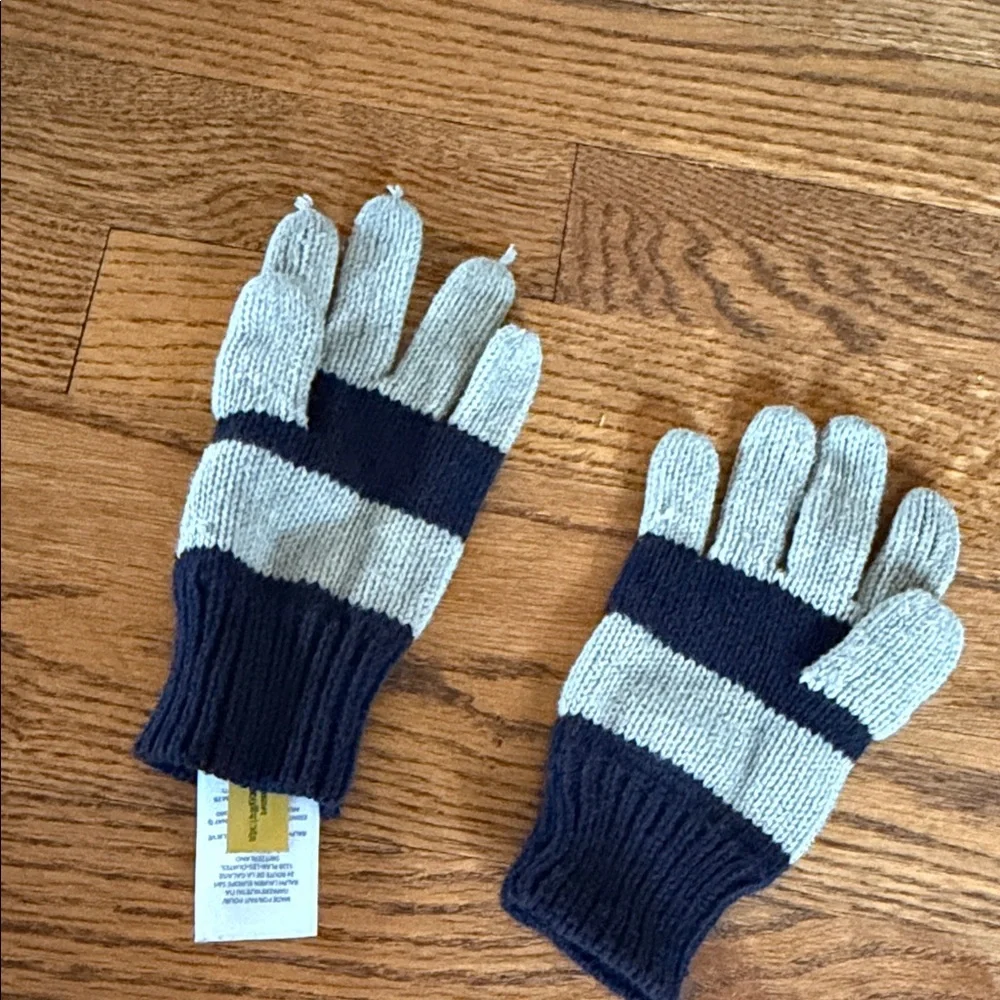 Polo Ralph Lauren Two-Tone Navy and Gray Knit Gloves boys 3-8